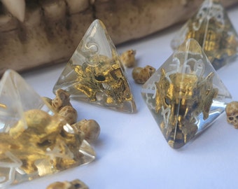 Gilded Quarry d4 - single polyhedral die - dungeons and dragons