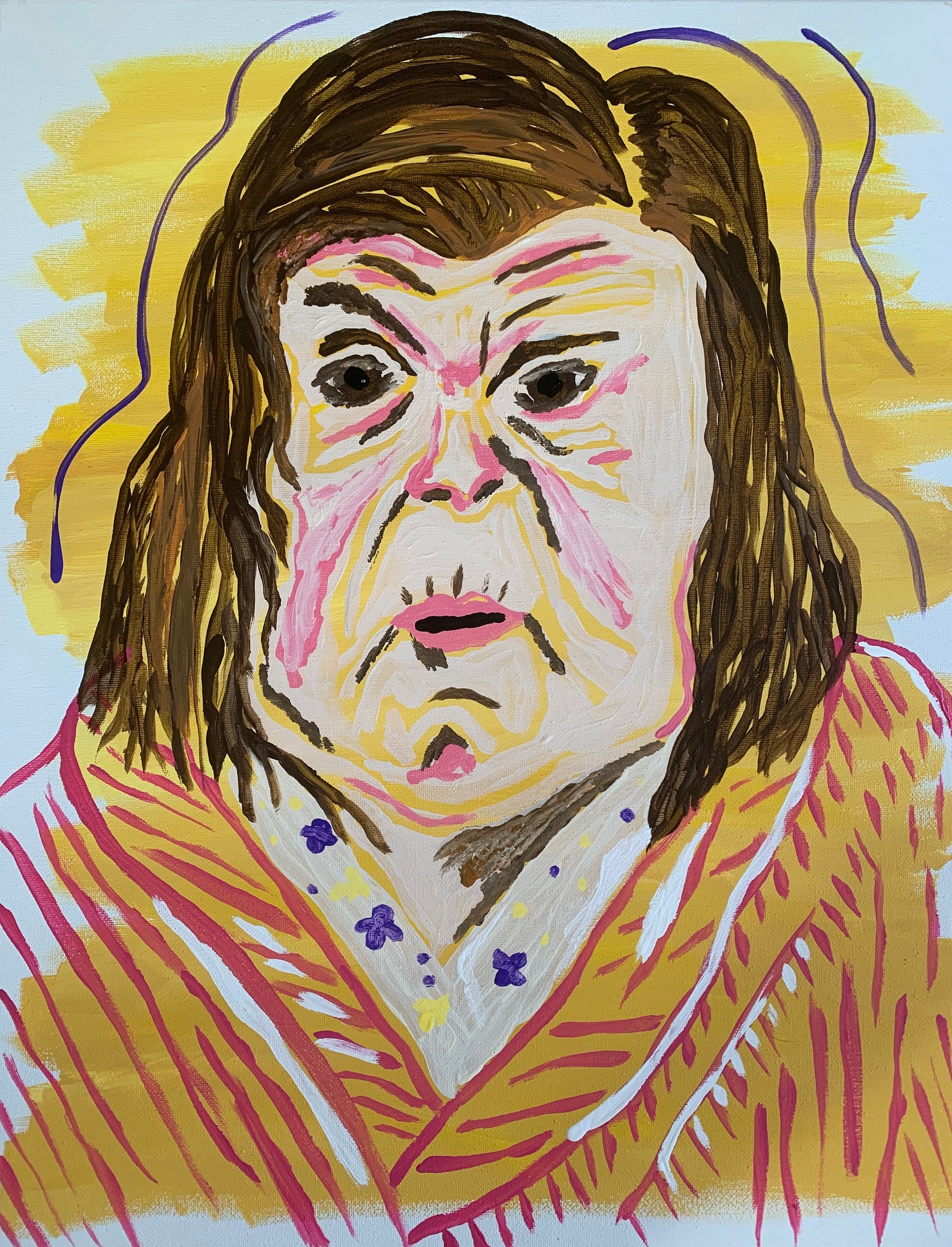 Custom colorful outsider art portrait paintings by Zzz Gator Etsy