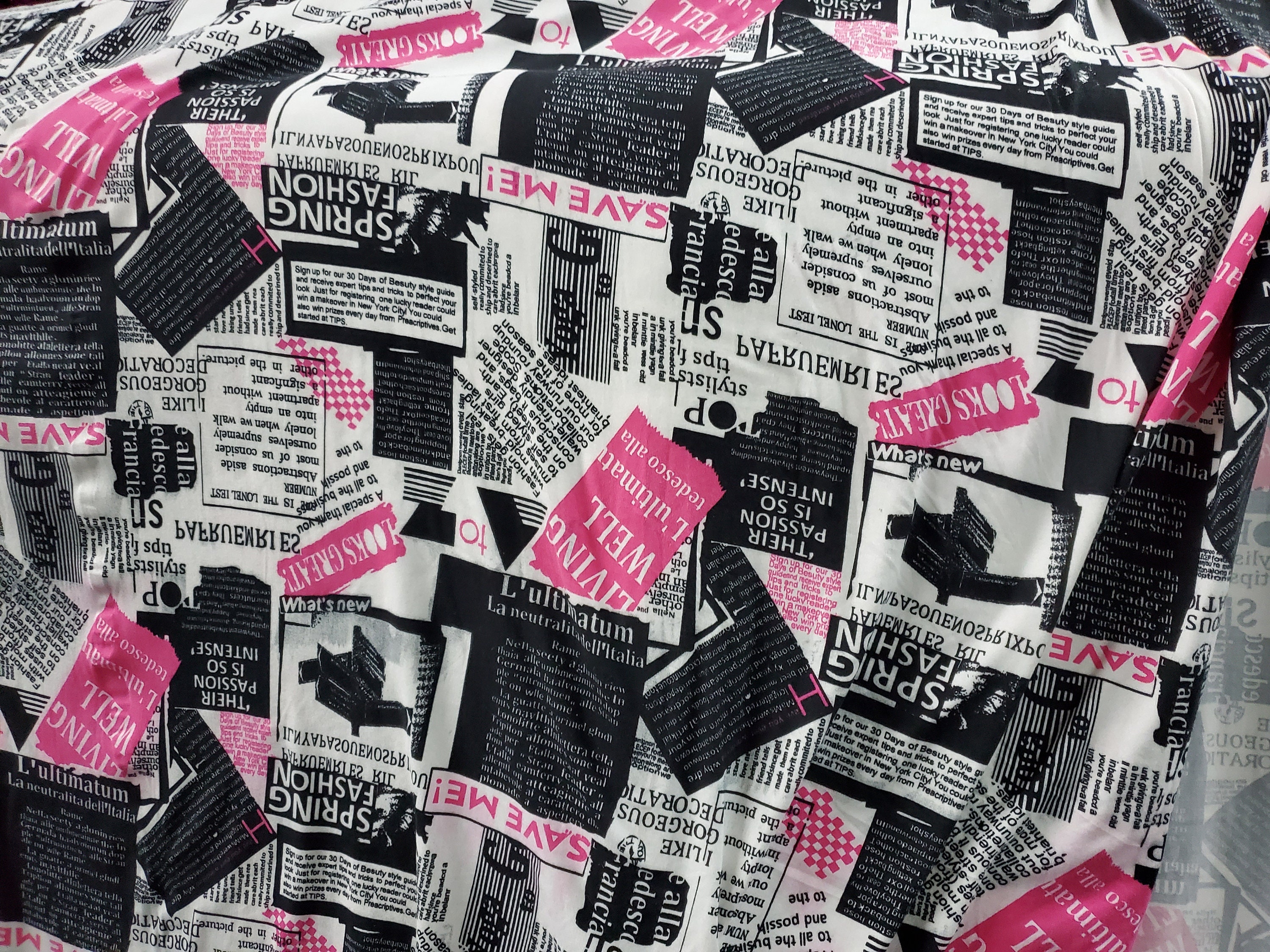 100 cotton stretch fabric Newspaper print 58 wide Etsy
