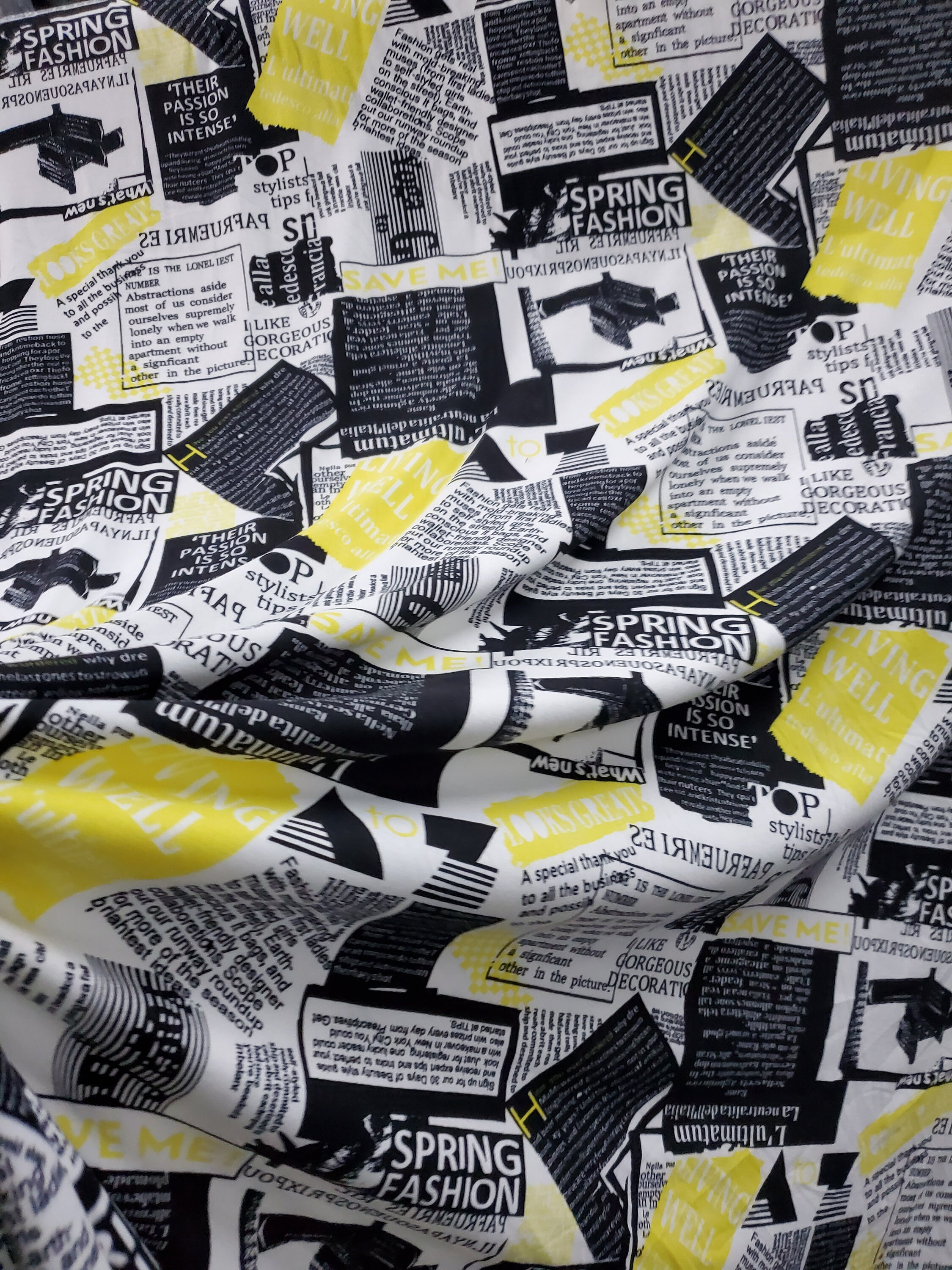 100 cotton stretch fabric Newspaper print 58 wide Etsy