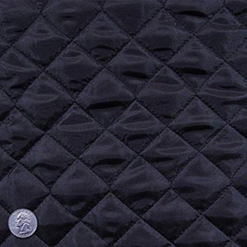 Polyester Quilted Padded Lining Fabric Black sold by yard Etsy