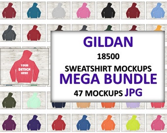 Gildan 18000 Adult Crewneck Sweatshirt On White Wooden Etsy