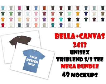 Bellacanvas 3413 Unisex Triblend S S Tee Colors 2019 On Etsy
