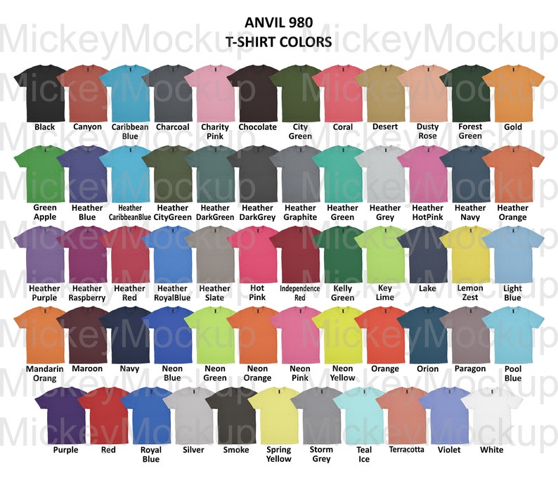 anvil t shirt size chart