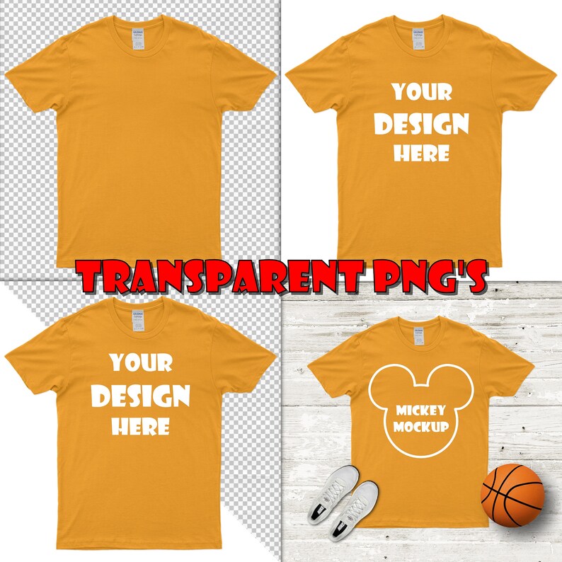 Download GILDAN 64000 T-Shirt Mockup Bundle on Transparent Background | Etsy