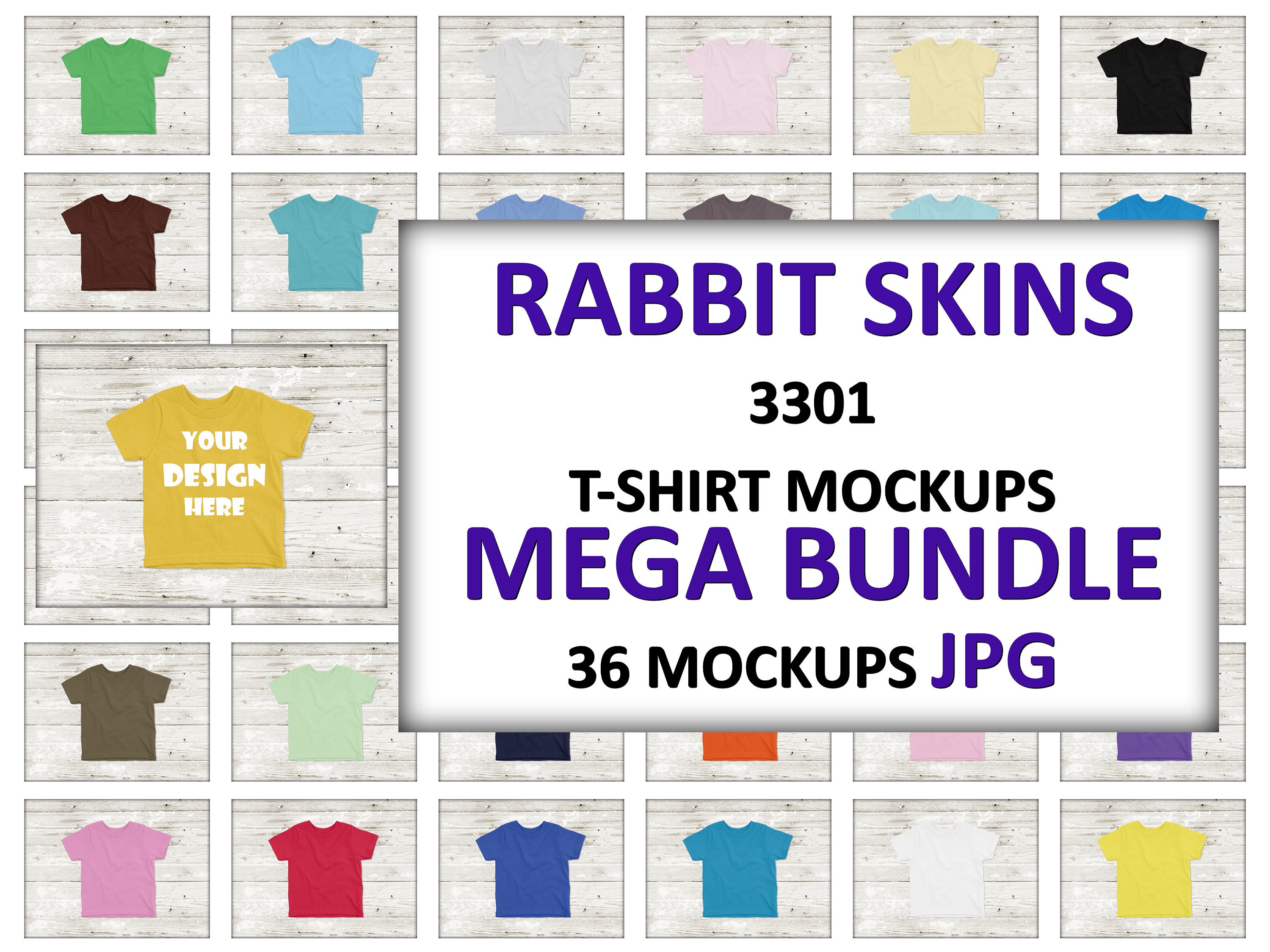 Rabbit Skins 3301 Toddler Tee TShirts on White Wooden Etsy