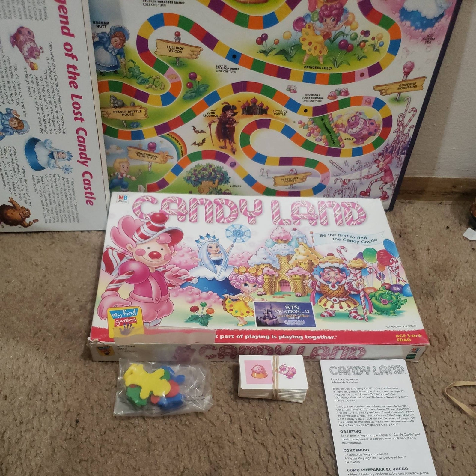2001 Candyland Board Game Vintage Complete Milton Etsy
