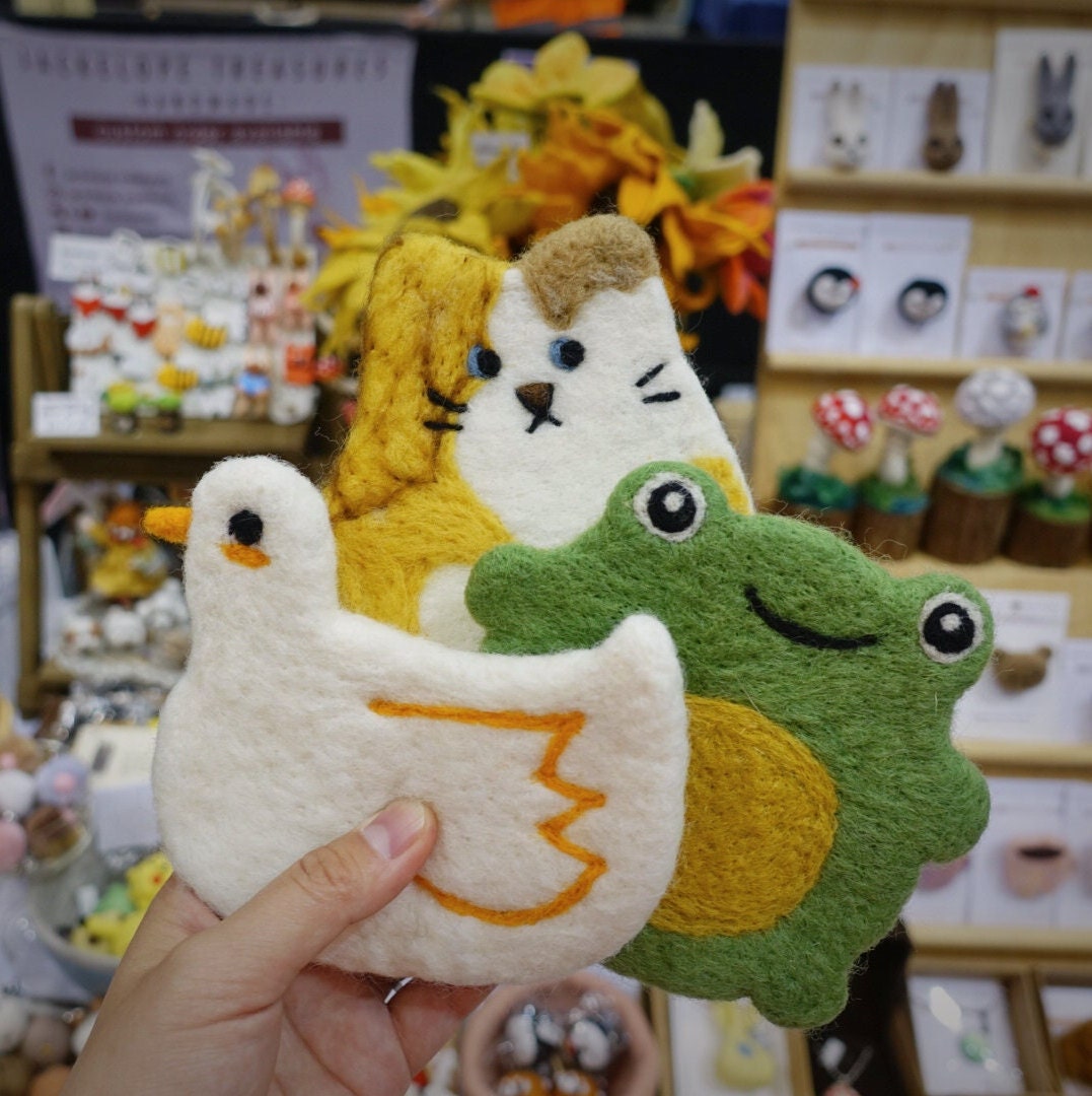 Handmade Felt Frog Coaster