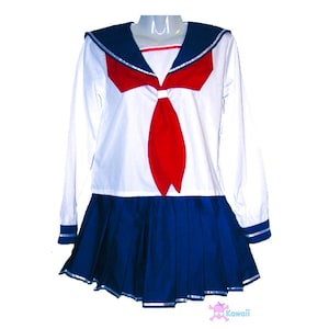 Long-sleeved school uniform with red tie from XKawaii