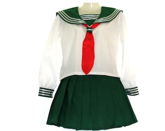 School uniform green  long-armed by XKawaii