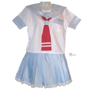 School uniform light blue short-armed by XKawaii