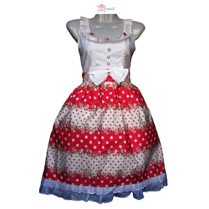 Kawaii Kleid &quot;Tsubasa red&quot; von XKawaii, red and white, Limited.