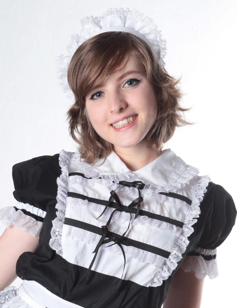 Vestido de empregada "Merry" para mulheres, algodão, cosplay, empregada francesa, vestido de empregada japonesa, 90% algodão imagem 4