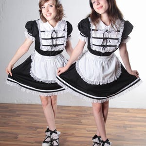 Vestido de empregada "Merry" para mulheres, algodão, cosplay, empregada francesa, vestido de empregada japonesa, 90% algodão imagem 6