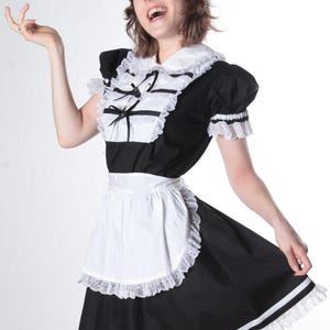 Vestido de empregada "Merry" para mulheres, algodão, cosplay, empregada francesa, vestido de empregada japonesa, 90% algodão imagem 3