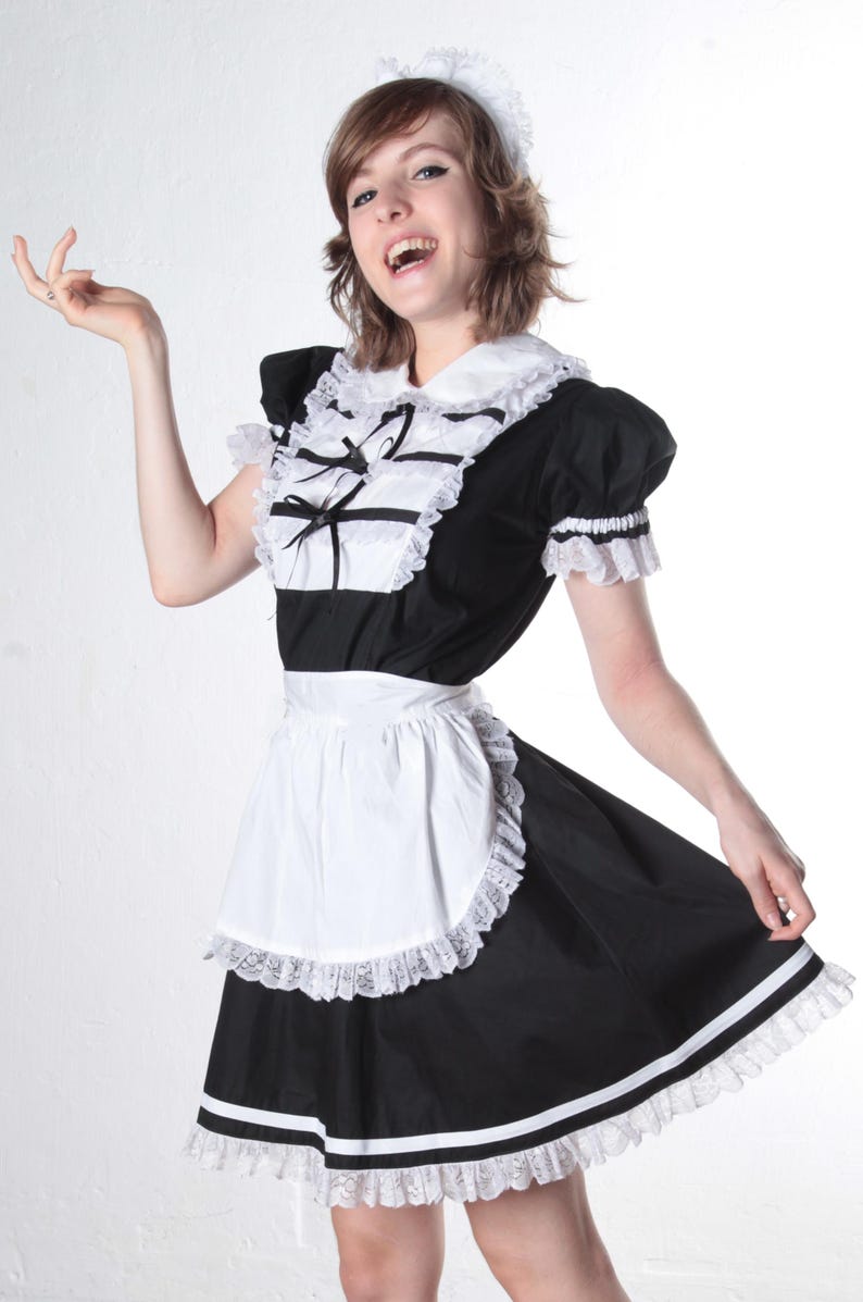 Vestido de empregada "Merry" para mulheres, algodão, cosplay, empregada francesa, vestido de empregada japonesa, 90% algodão imagem 3