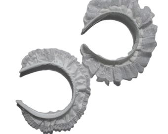 2 tiaras de empregada doméstica brancas para cosplay de empregada francesa com renda/borda grossa e fina.