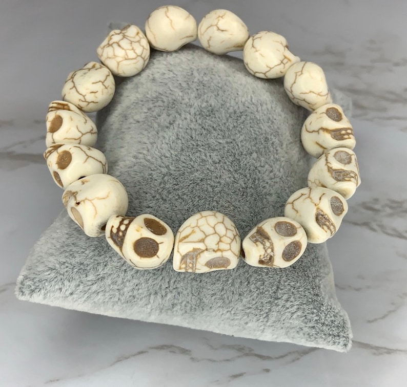 White turquoise skull bracelet