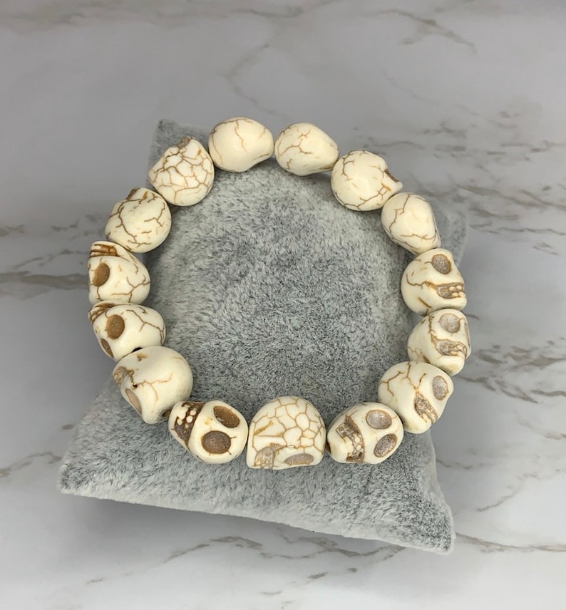 White turquoise skull bracelet