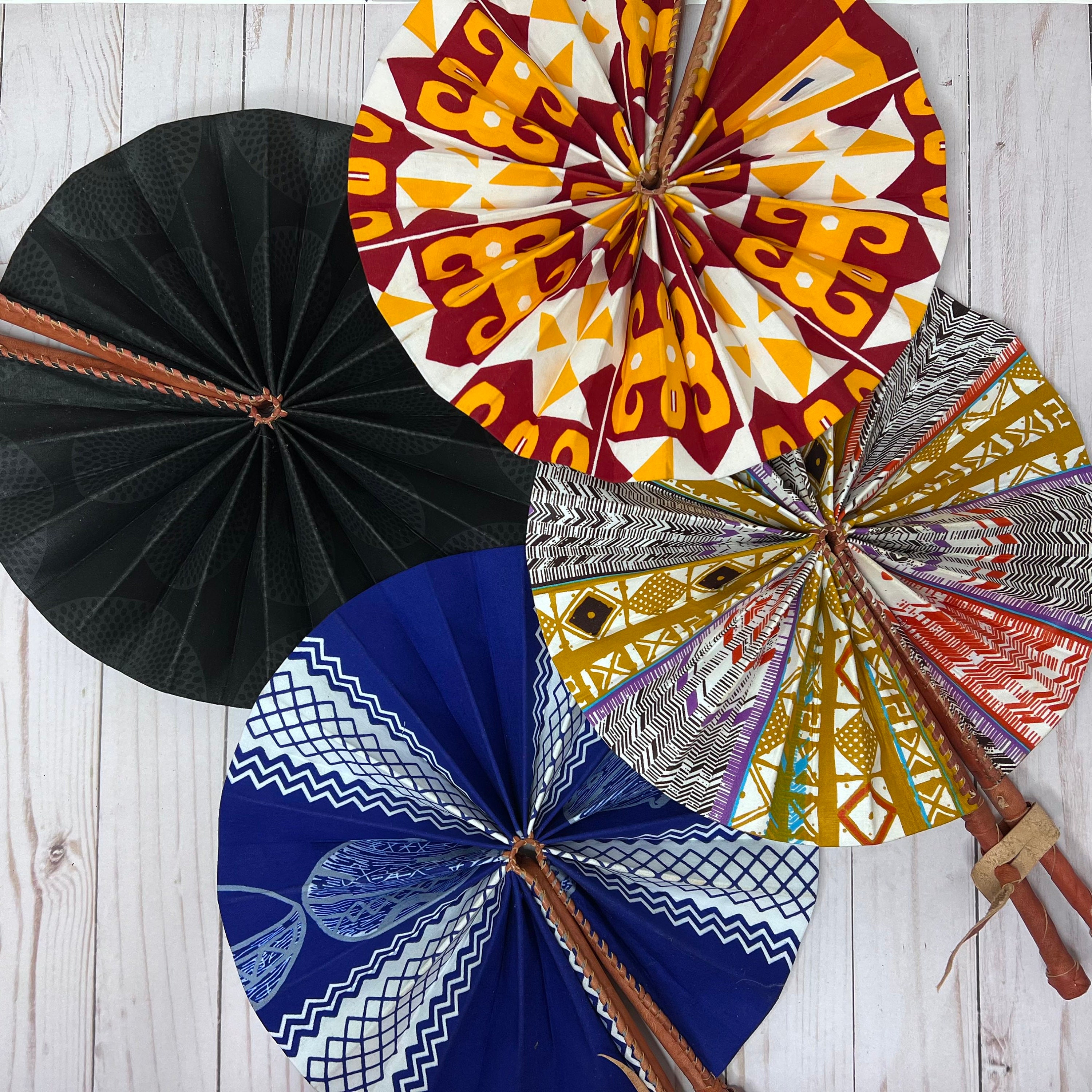 Leather and wax sinario fan by maisonbeaurepaire-ajbtopfashion - Fans -  Afrikrea