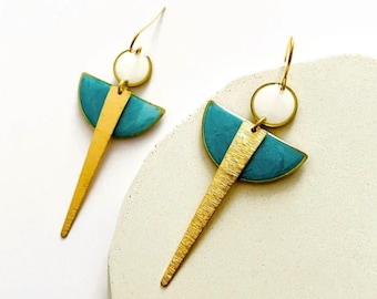 Turquoise Dangle Earrings: Nickel Free Statement Earrings