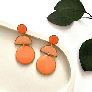 Colour Block Resin Earrings, Women’s Coral Earrings, Bridesmaid Gift Ideas, Lightweight Dangle Earrings, Hypoallergenic Art Deco Earrings UK