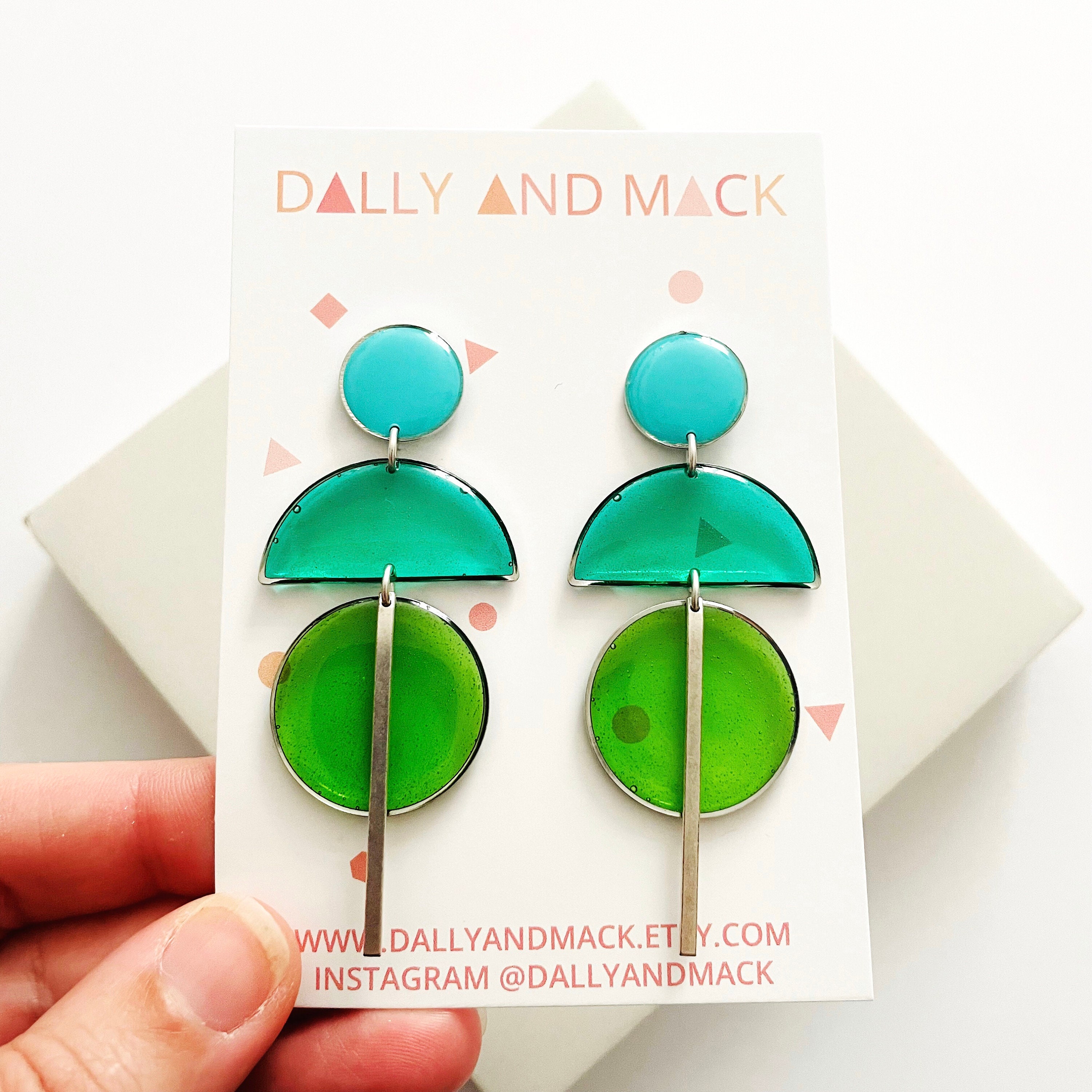 Boucles D'oreilles Anneaux Vert Métal, Sans Nickel, Neuf Avec étiquettes, Bijou Fantaisie