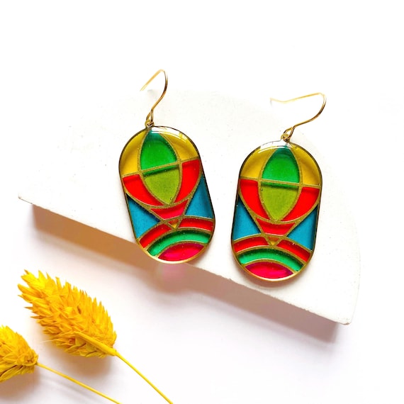 Unique Bold Earrings: Lightweight Geometric Earrings