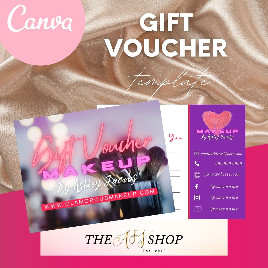 Makeup Gift Voucher Fully Customizable Gift Certificate Etsy