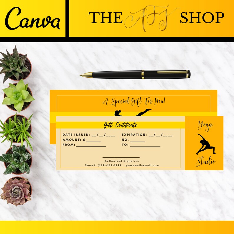 Yoga Gift Certificate Template Free