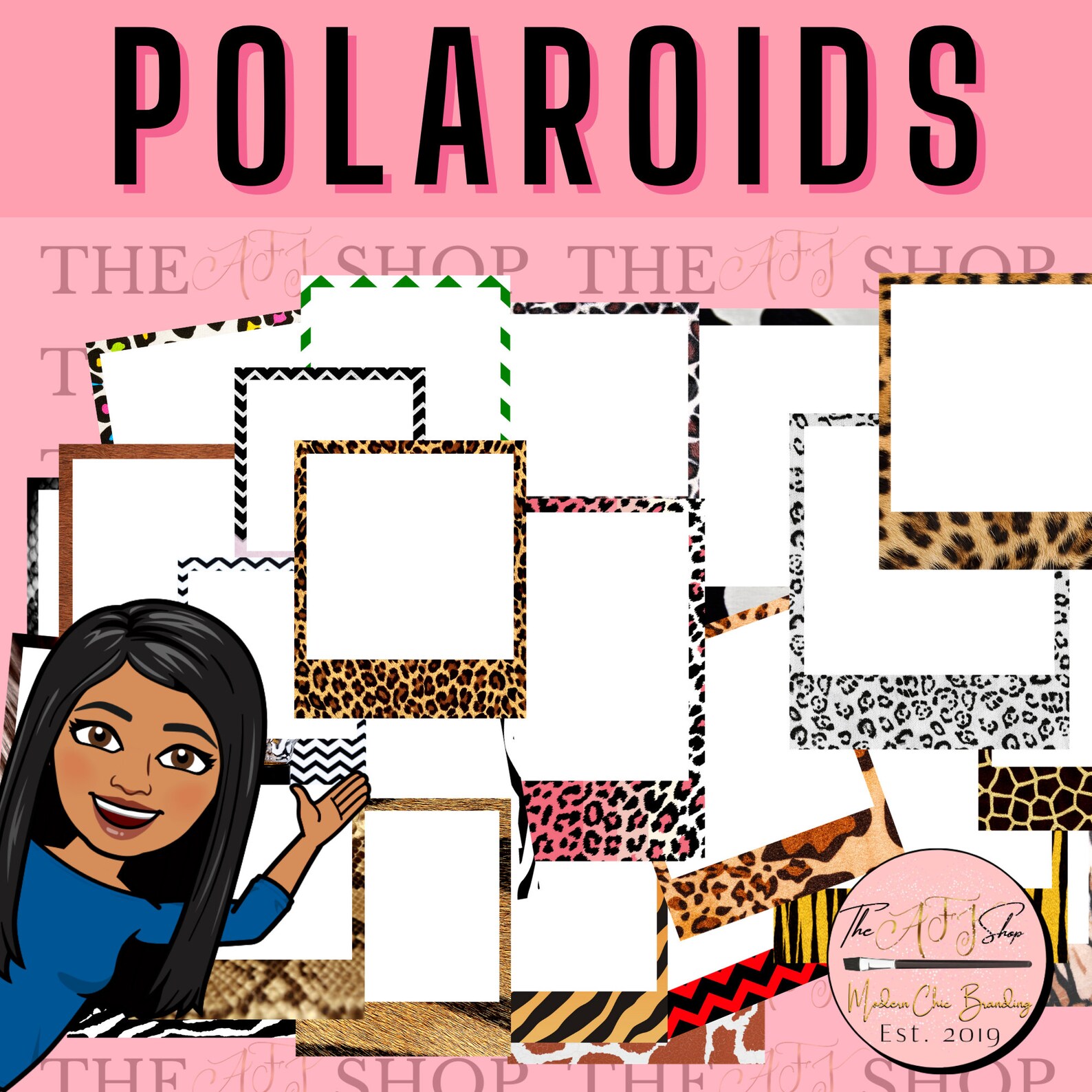 Animal Print Polaroid Frames Animal Print Polaroids Frame | Etsy