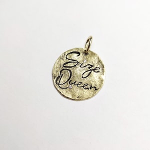 Brass Pendant, womens jewellery, birthday gift, size queen