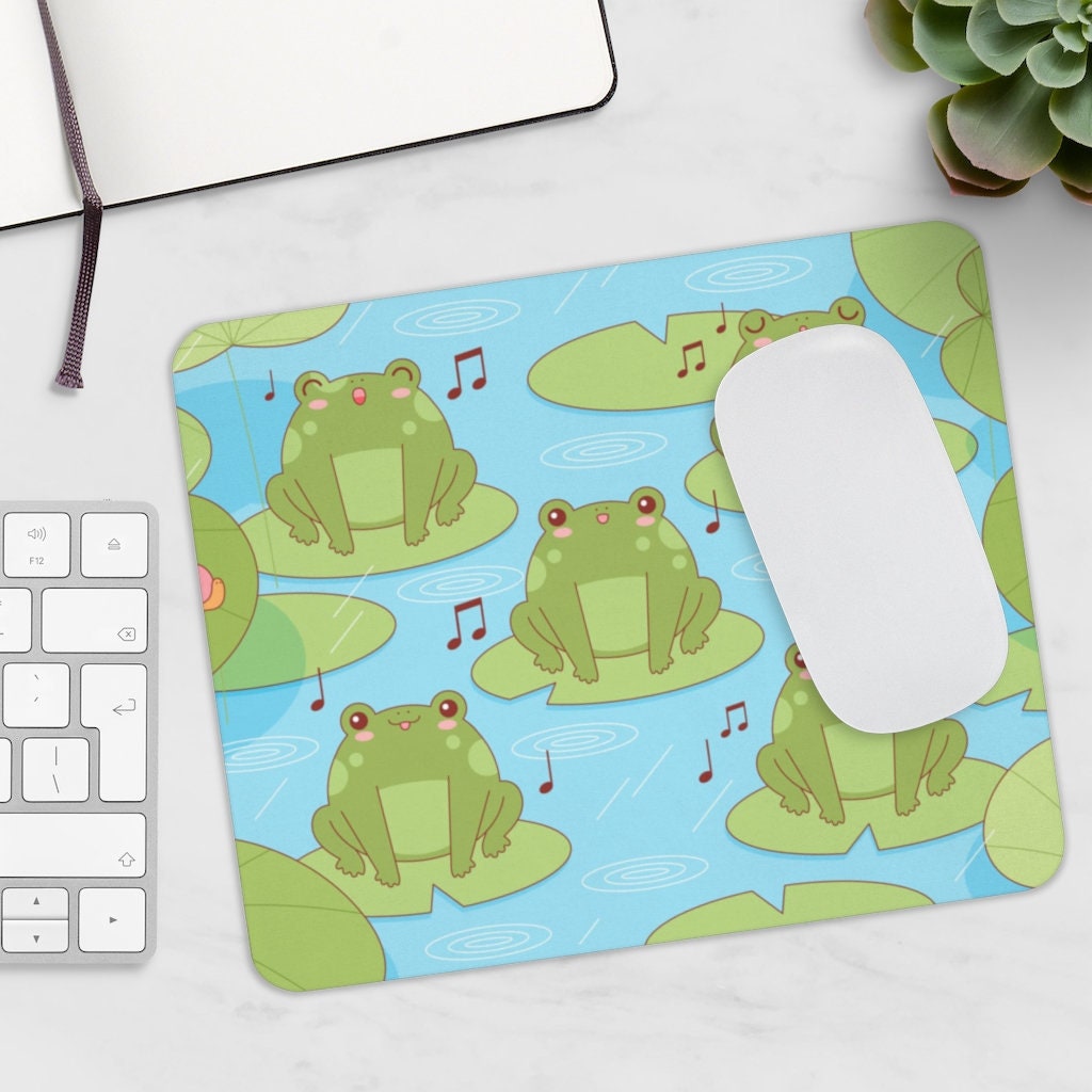 Frog Mouse pad Froggy Mouse Pad Kawaii Mousepad cute Mouse Etsy