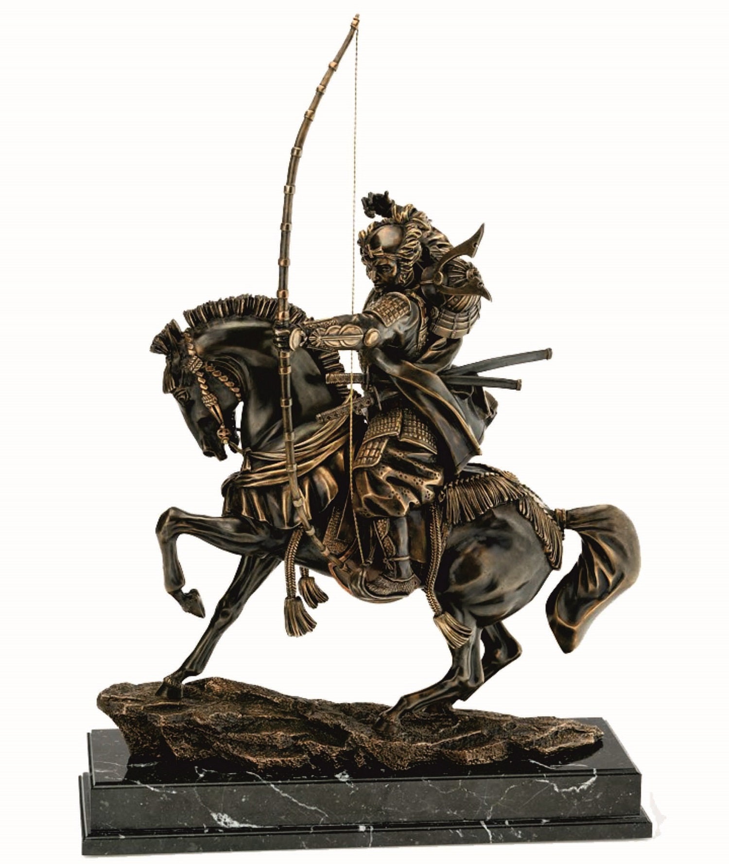 Bronze Samurai Warrior Riding a Horse Office Décor Interior Etsy UK