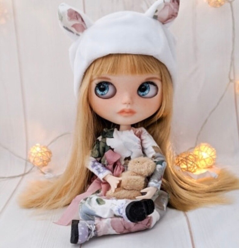 miniature Bear for BJD dolls Blythe clothes Blythe Starter Kit Custom Blythe Plush Bear toy Customize Blythe Blythe Accessories