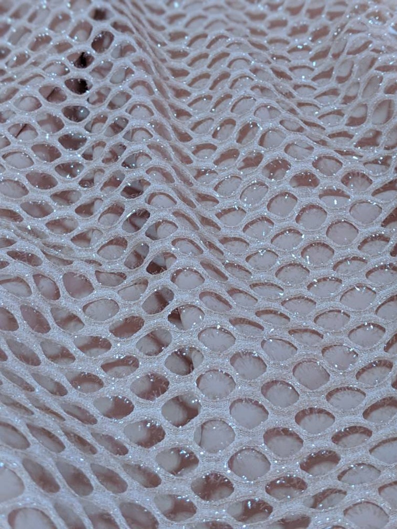 Nude Fuzzy Glitz Cabaret Net Mesh Fabric by the yard