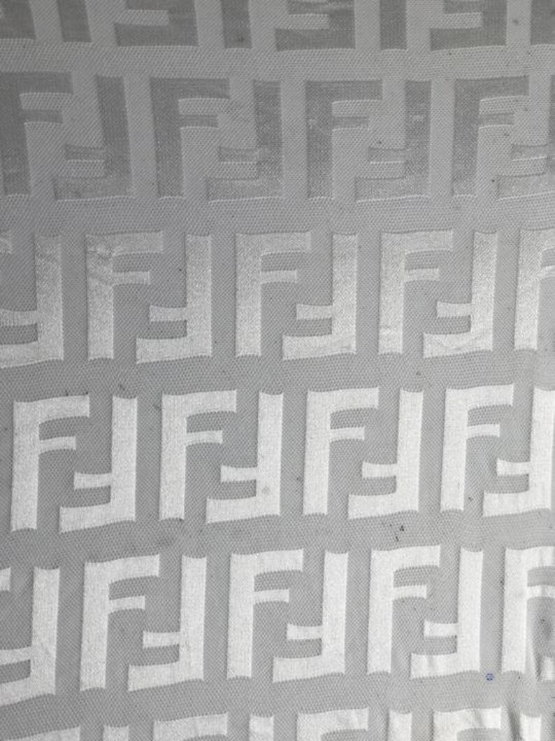 White Fendi Designer Inspired Sateen Mesh Fabric by the yard | Etsy