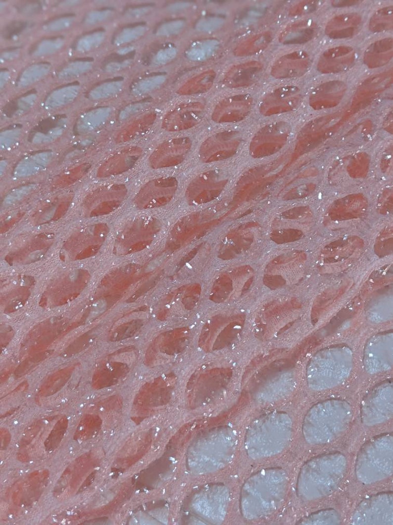 Nude Fuzzy Glitz Cabaret Net Mesh Fabric by the yard