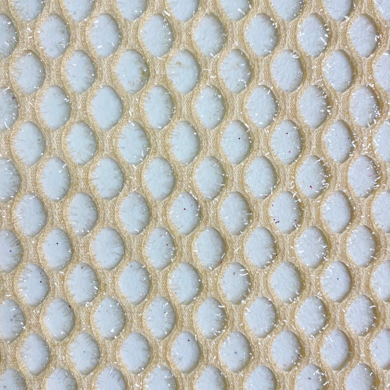Nude Fuzzy Glitz Cabaret Net Mesh Fabric by the yard