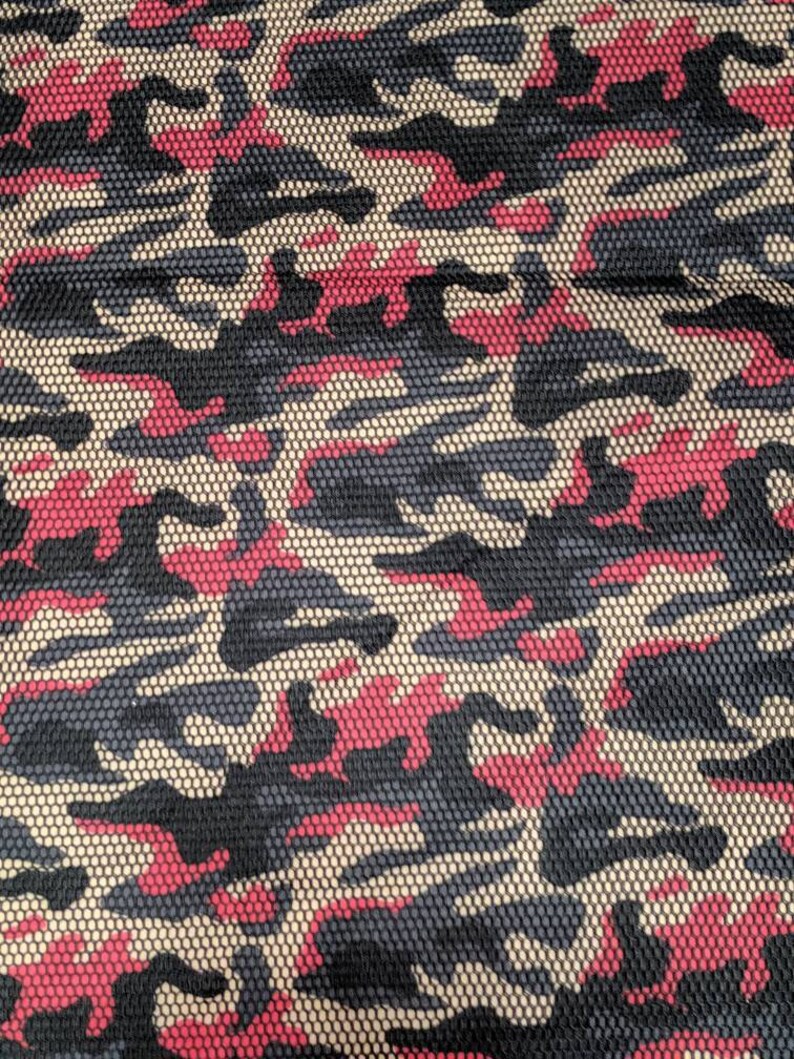 Red camouflage scuba neoprene fabric Etsy