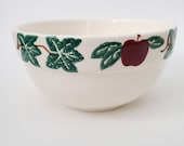 Crock Shop Santa Ana Ca. Pottery Apple and Ivy 8 Inch Mixing Bowl, Decorative Bowl, Apple Mixing Bowl