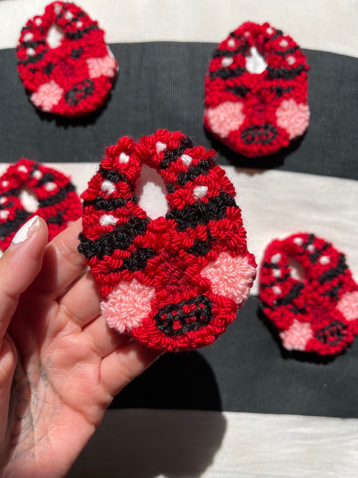 Diablito Punch Needle Patch Handmade Patch Iron on Patch Etsy