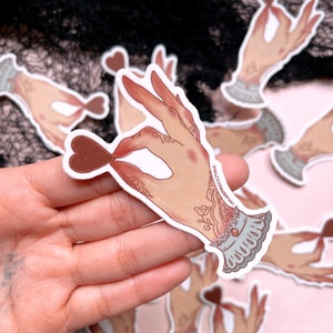 Heart In Hand Sticker, vinyl sticker, Matte sticker, waterproof sticker, Latina Owned Business