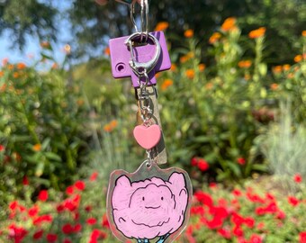 Finn Birthday Plant keychain, cute key ring, shrink plastic, Adventure Time,  handmade key chain, Latina owned business