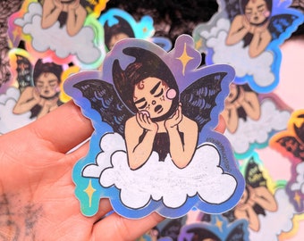 Sweet Baby Devil sticker, vinyl sticker, holographic sticker, latina owned business