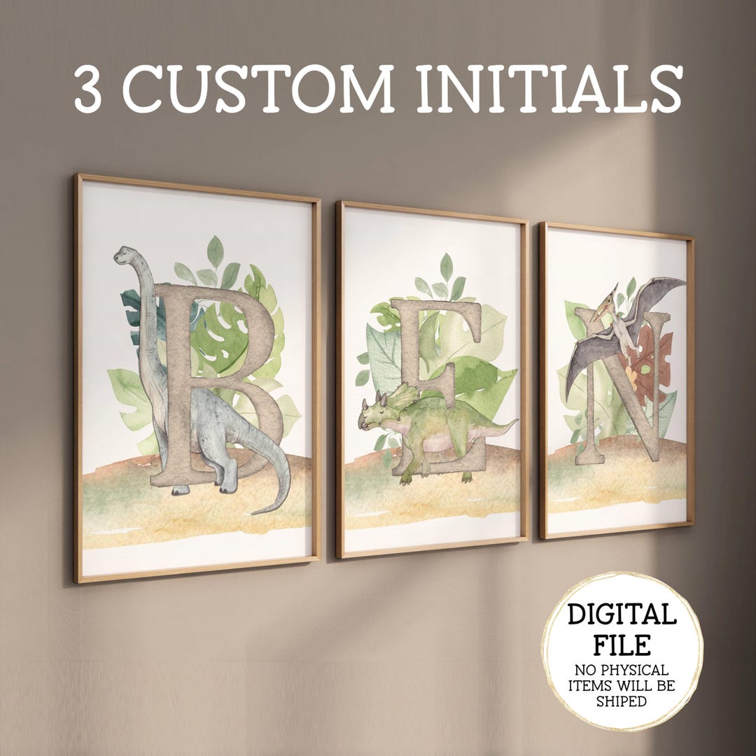 Jaze Printable Custom Nursery Art Dinosaur Name Print, Baby Gift, Personalized ...