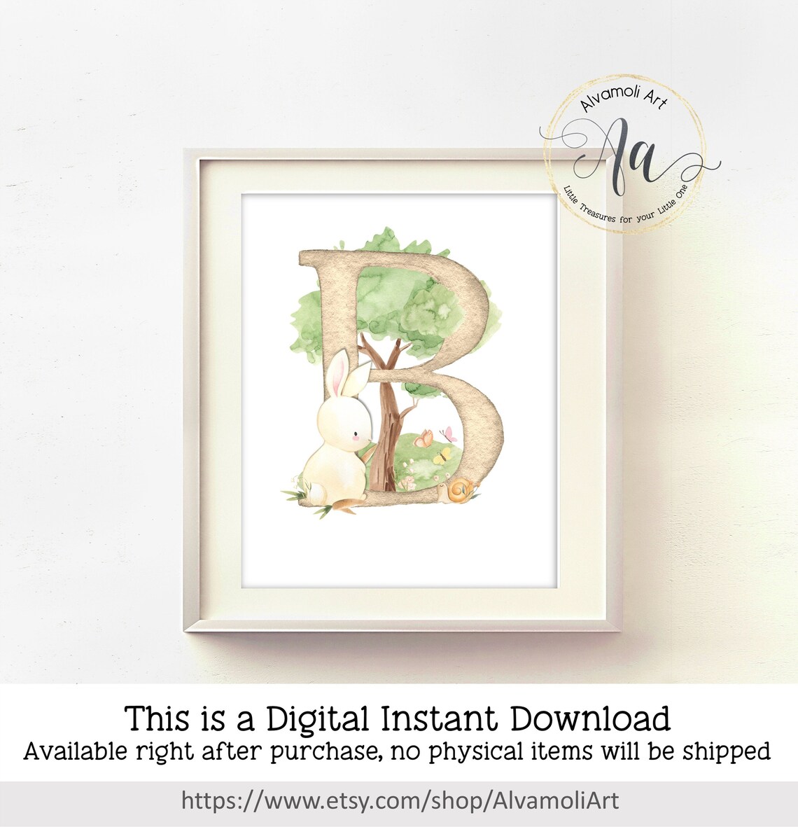 Animal Name Nursery Monogram, Name Nursery Decor, Letter B Nursery Art ...