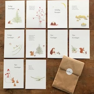 Set van 10 kerstkaarten
