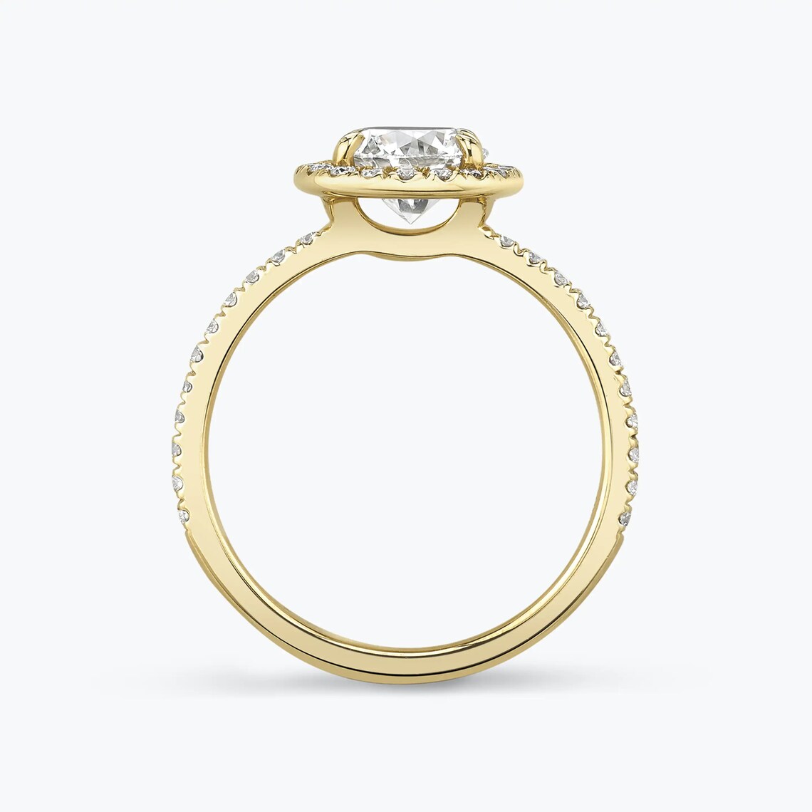 1.5ct Round Moissante Engagement Ring Hali Diamond Ring Etsy