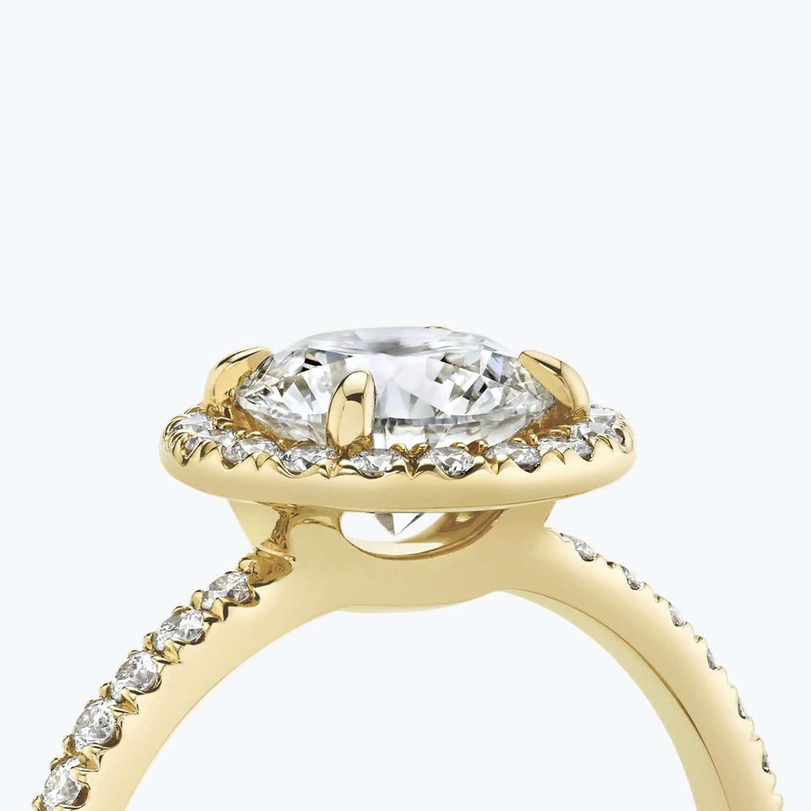 1.5ct Round Moissante Engagement Ring Hali Diamond Ring Etsy